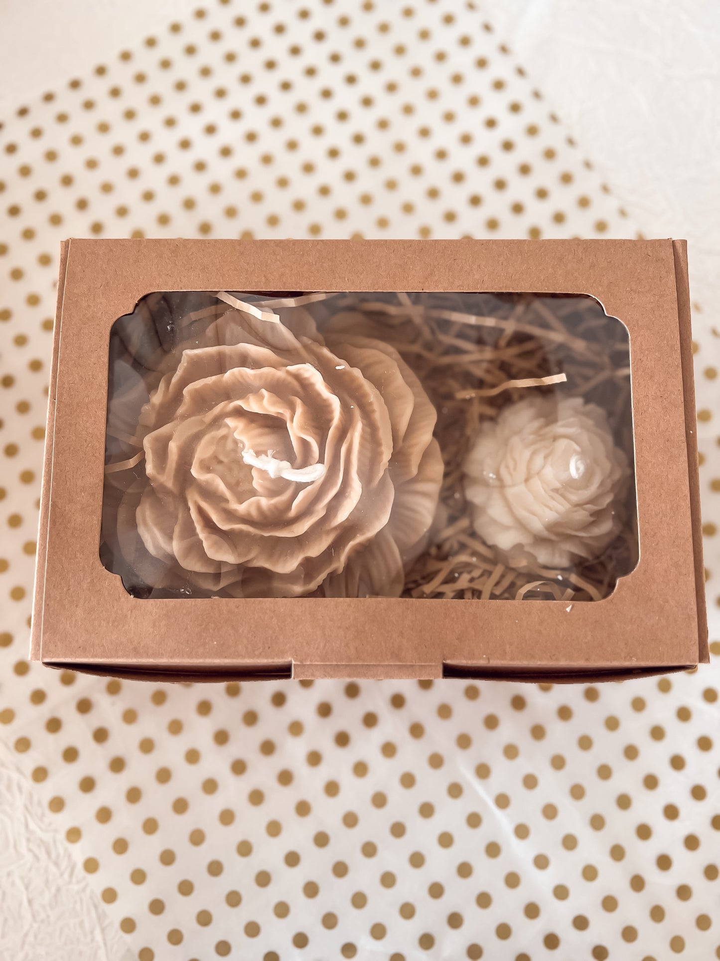 Geschenkbox Beige & White Rose